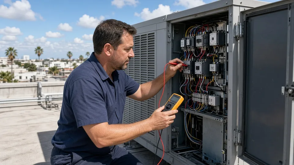 Commercial AC repair in New Orleans for rooftops, chillers, and air handlers. New Orleans Mechanical Pros diagnoses the fault first. Call (504) 826-3775.