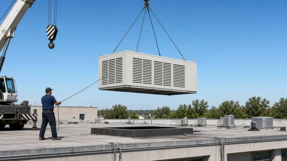 Commercial rooftop unit replacement in New Orleans, including curb fit and crane planning. Call New Orleans Mechanical Pros today at (504) 826-3775.