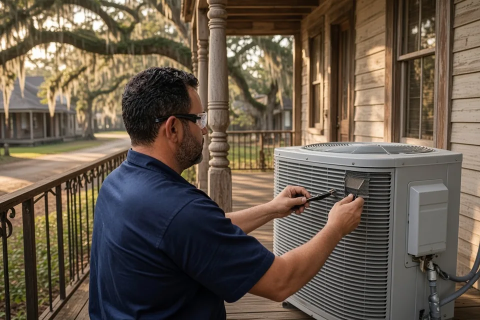 AC repair in Gretna for raised Old Gretna houses and slabs south of the expressway. Same-day slots are limited. Call (504) 826-3775 to book a slot.