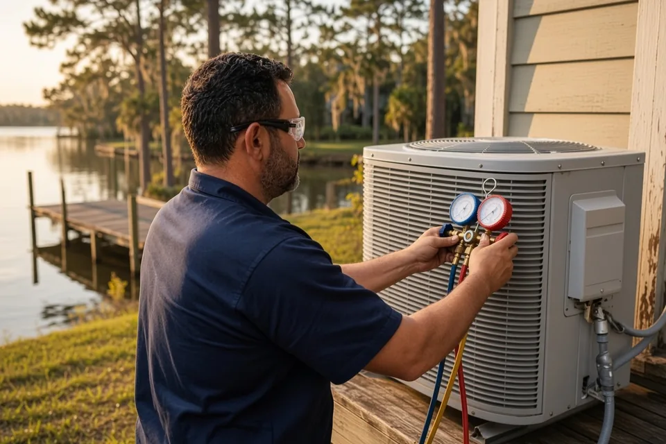 AC repair in Slidell, LA from the New Orleans office. Canal lots and inland attics. No shop on Gause. Same-day slots are limited. Call (504) 826-3775.